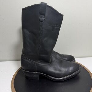 Mason Western Boots Mens Size 9.5E Black Leather Roper Vibram Sole 82027